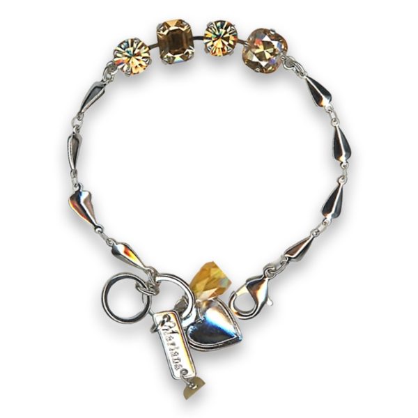 Bracelet by Mariana Woman Exquisite Champagne and Amber Swarovski Crystals