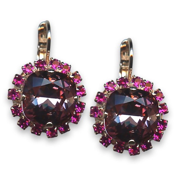 Earrings by Mariana Woman Glamorous Rose and Fuchsia Swarovski Crystals