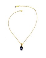 Necklace Pendant By Mariana Woman Pair Shape Tanzanite Swarovski Crystals-YG - Image 3