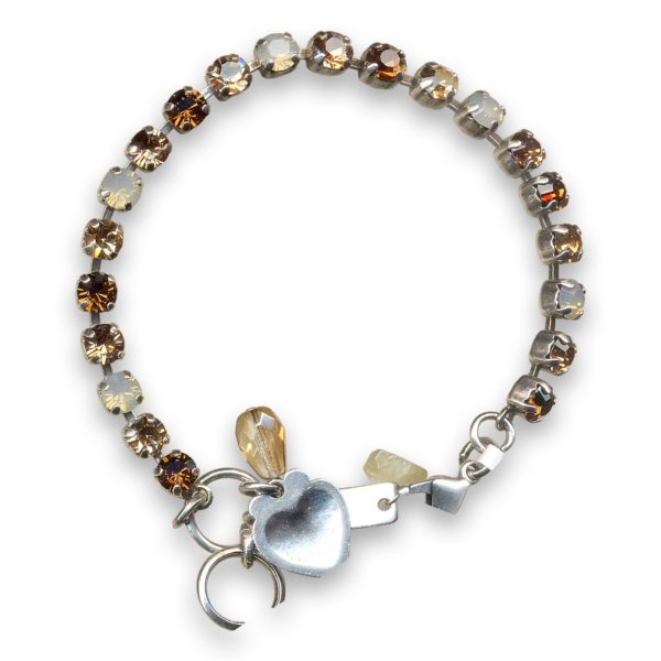 Bracelet by Mariana Woman Glamorous Brown and Opal Swarovski Crystals
