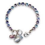 Bracelet By Mariana Woman Precious Violet and Aquamarine Swarovski Crystals