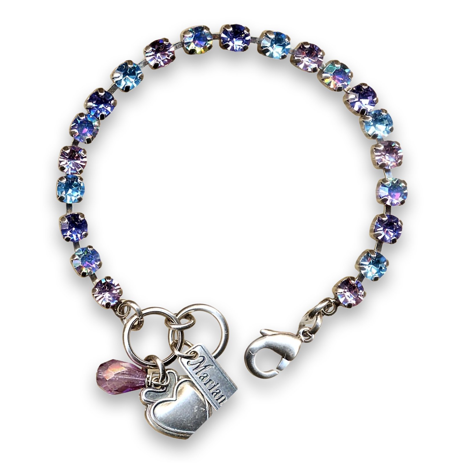 B-4000-153-SP (1) Bracelet By Mariana Woman Precious Violet and Aquamarine Swarovski Crystals - Image 1