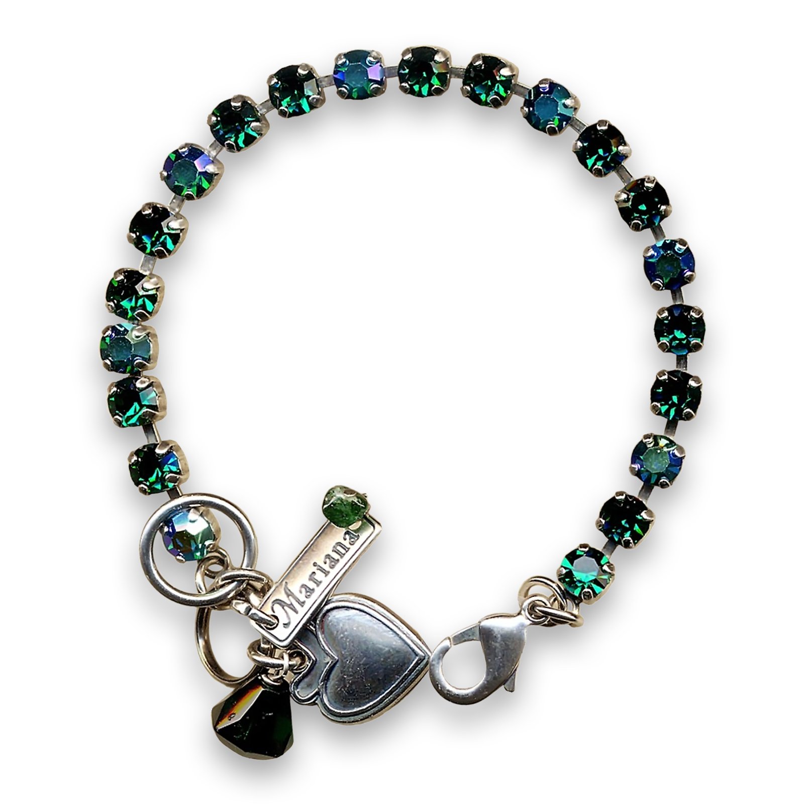 B-4000-205-SP (1) Bracelet by Mariana Woman Elegant Emerald Swarovski Crystals - Image 1