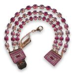Bracelet by Mariana Woman Chic Fuchsia and Rose Swarovski Crystals - Image 3