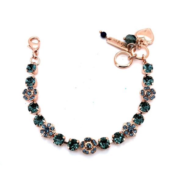 Bracelet By Mariana Woman Floral Sapphire Swarovski Crystals