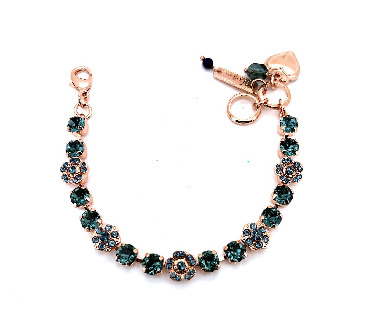 B-4024-266266-RG (3) Bracelet By Mariana Woman Floral Sapphire Swarovski Crystals - Image 1