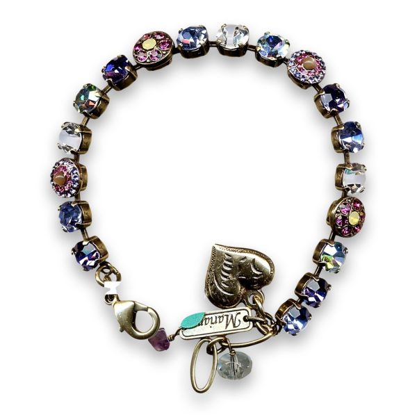 Bracelet by Mariana Woman Classy Tanzanite and Fuchsia Swarovski Crystals