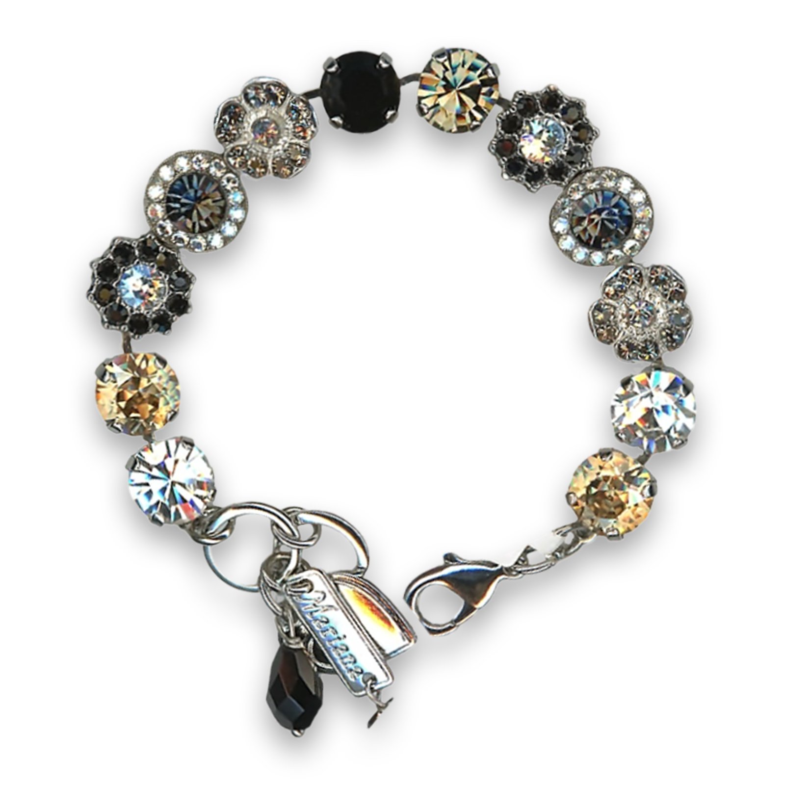 B-4045-2-1908-RO (1) Bracelet by Mariana Woman Lustrous Jet and Moonlight Swarovski Crystals - Image 1
