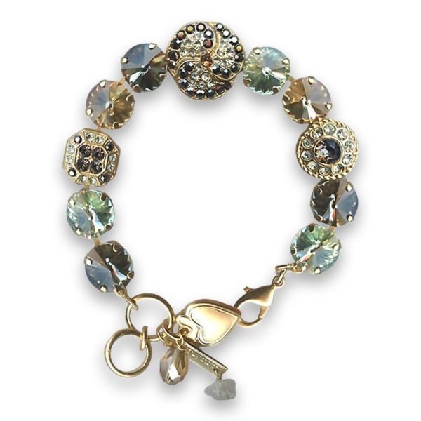 Bracelet by Mariana Woman Opulent Black Diamond and Chrysolite Swarovski Crystals