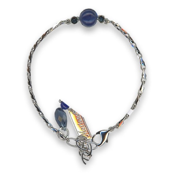 Bracelet by Mariana Woman Sleek Sodalite Mineral and Blue Swarovski Crystals