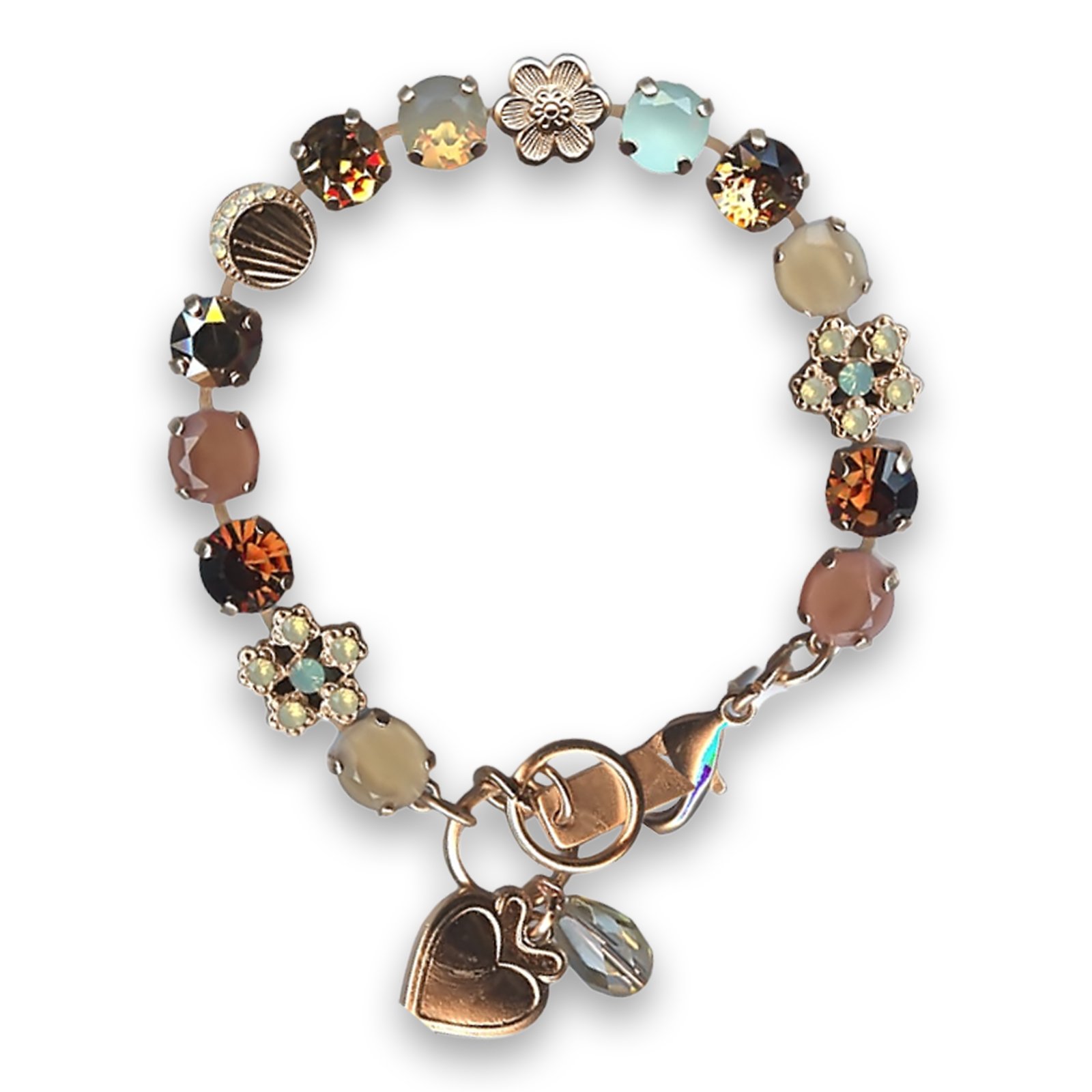 B-4067-1-1040-RG (1) Bracelet by Mariana Woman Exquisite Opal and Brown Swarovski Crystals - Image 1
