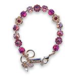 Bracelet by Mariana Woman Beautiful Fuchsia and Rose Swarovski Crystals