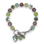 Bracelet by Mariana Woman Chic Green and Padparadscha Swarovski Crystals - Image 3
