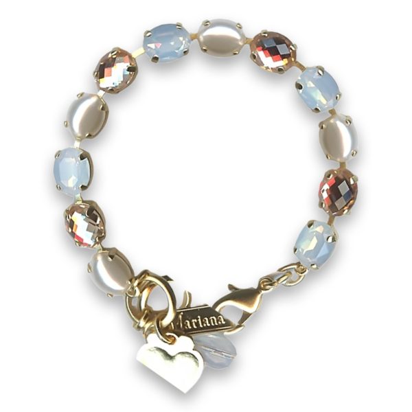 Bracelet by Mariana Woman Refined Pearl and Golden Swarovski Crystals