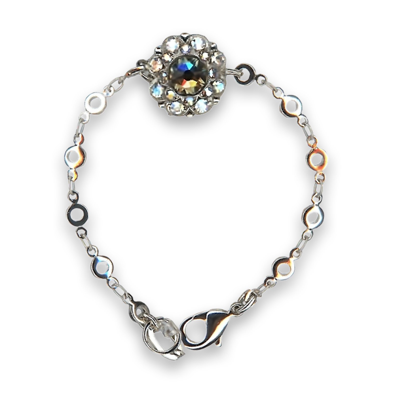 B-4417-1-512-RO (1) Bracelet by Mariana Woman Sparkling Moonlight and Black Diamond Swarovski Crystals - Image 1