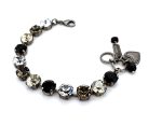 Bracelet by Mariana Woman Ethereal Jet and Golden Swarovski Crystals - Image 2