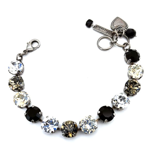 Bracelet by Mariana Woman Ethereal Jet and Golden Swarovski Crystals