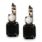 Earrings by Mariana Woman Luxurious Pearl Mineral and Jet Swarovski Crystals - Image 2