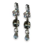 Earrings by Mariana Woman Dangling Black Diamond and Clear Swarovski Crystals - Image 2