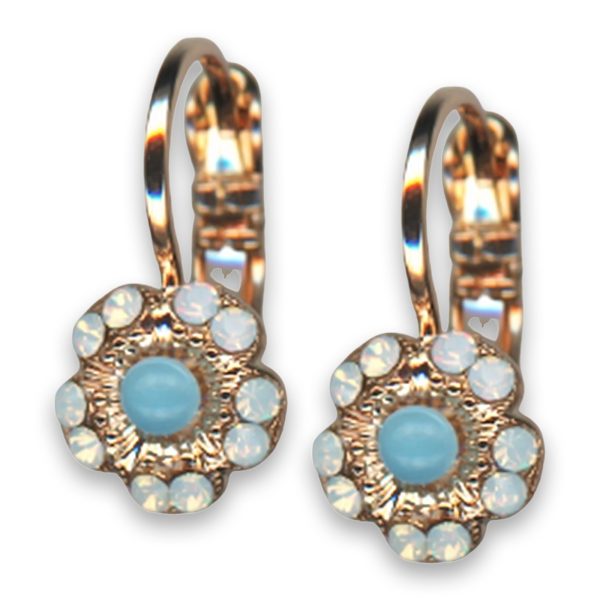 Earrings by Mariana Woman Floral Blue and White Opal Swarovski Crystals