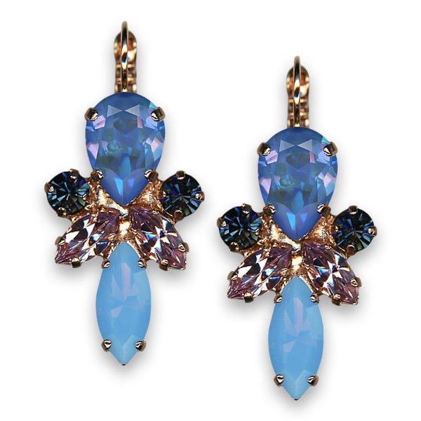 Earrings by Mariana Woman Beautiful Blue and Rose Swarovski Crystals