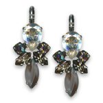Earrings by Mariana Woman Sophisticated Black Diamond and Clear Swarovski Crystals