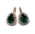 Earrings By Mariana Woman Exquisite Emerald and Clear Swarovski Crystals - Image 2