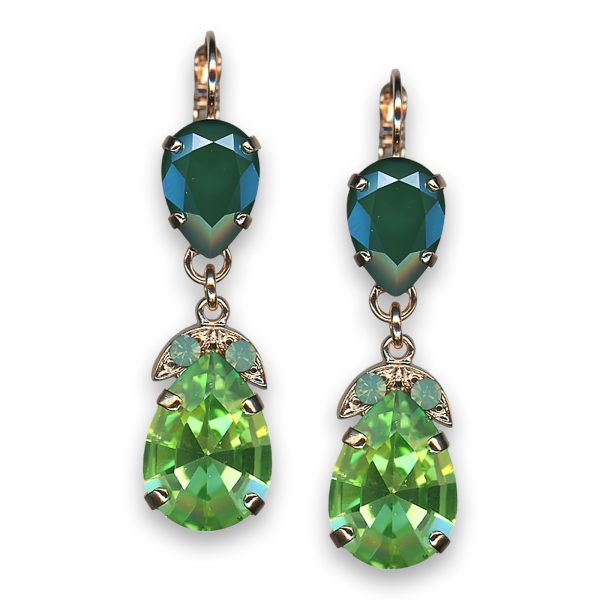 Earrings by Mariana Woman Gorgeous Green Swarovski Crystals
