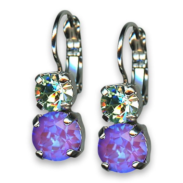 Earrings by Mariana Woman Stunning Purple and Chrysolite Swarovski Crystals