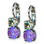 Earrings by Mariana Woman Stunning Purple and Chrysolite Swarovski Crystals - Image 3