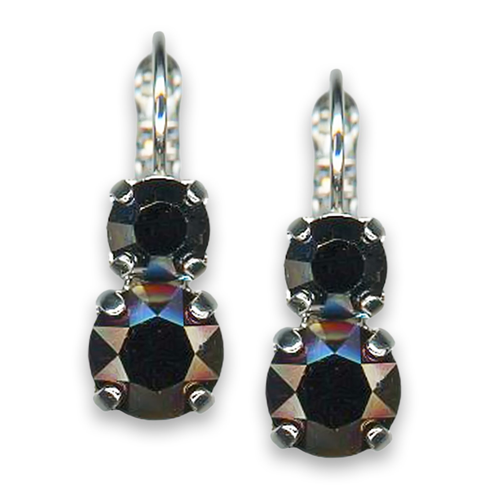 E-1191-1149-RO6 (1) Earrings by Mariana Woman Classy Jet Swarovski Crystals - Image 1