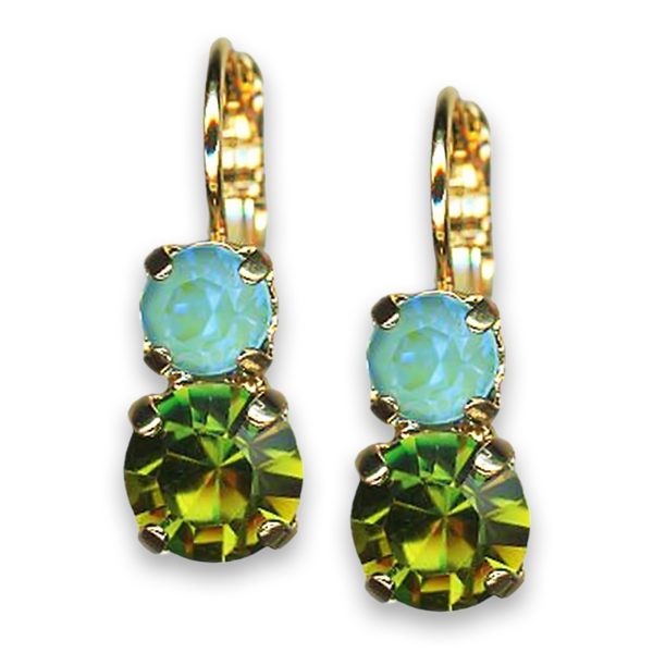 Earrings by Mariana Woman Precious Olivine and Laguna Swarovski Crystals