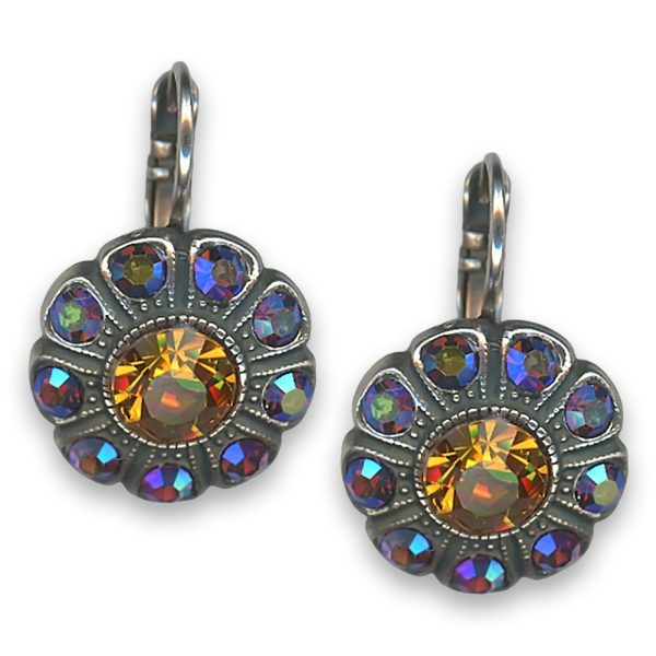 Earrings by Mariana Woman Sparkling AB and Yellow Swarovski Crystals