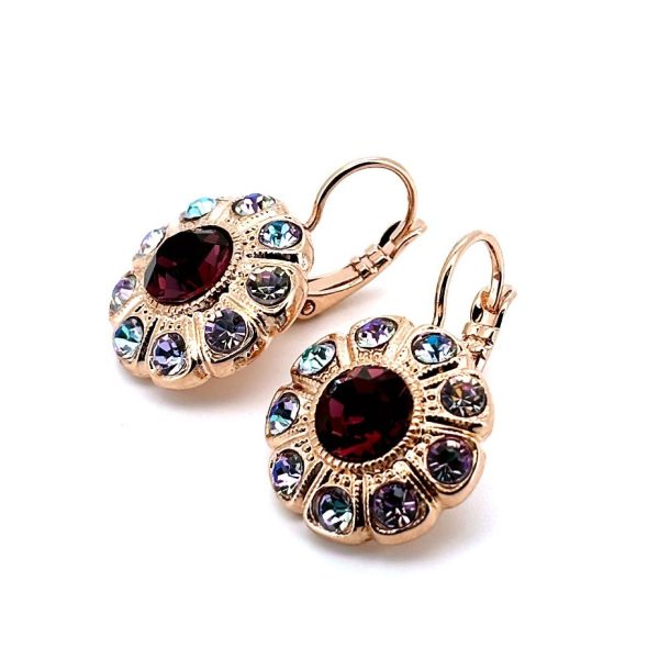 Earrings By Mariana Woman Glamorous Amethyst and Vitral Swarovski Crystals
