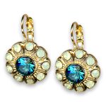 Earrings by Mariana Woman Lustrous Indicolite and Opal Swarovski Crystals