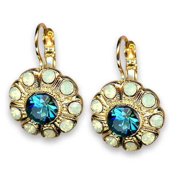Earrings by Mariana Woman Lustrous Indicolite and Opal Swarovski Crystals