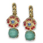 Earrings By Mariana Woman Opulent Turquoise and Siam Swarovski Crystals - Image 2