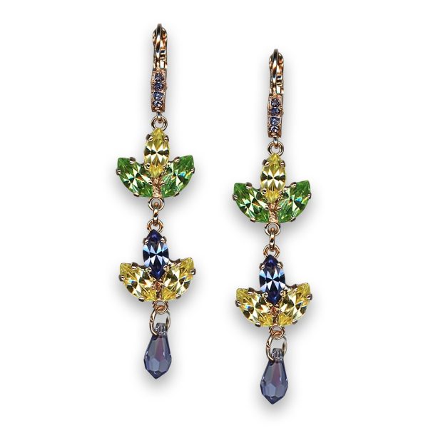 Earrings by Mariana Woman Dangling Lemon and Peridot Swarovski Crystals