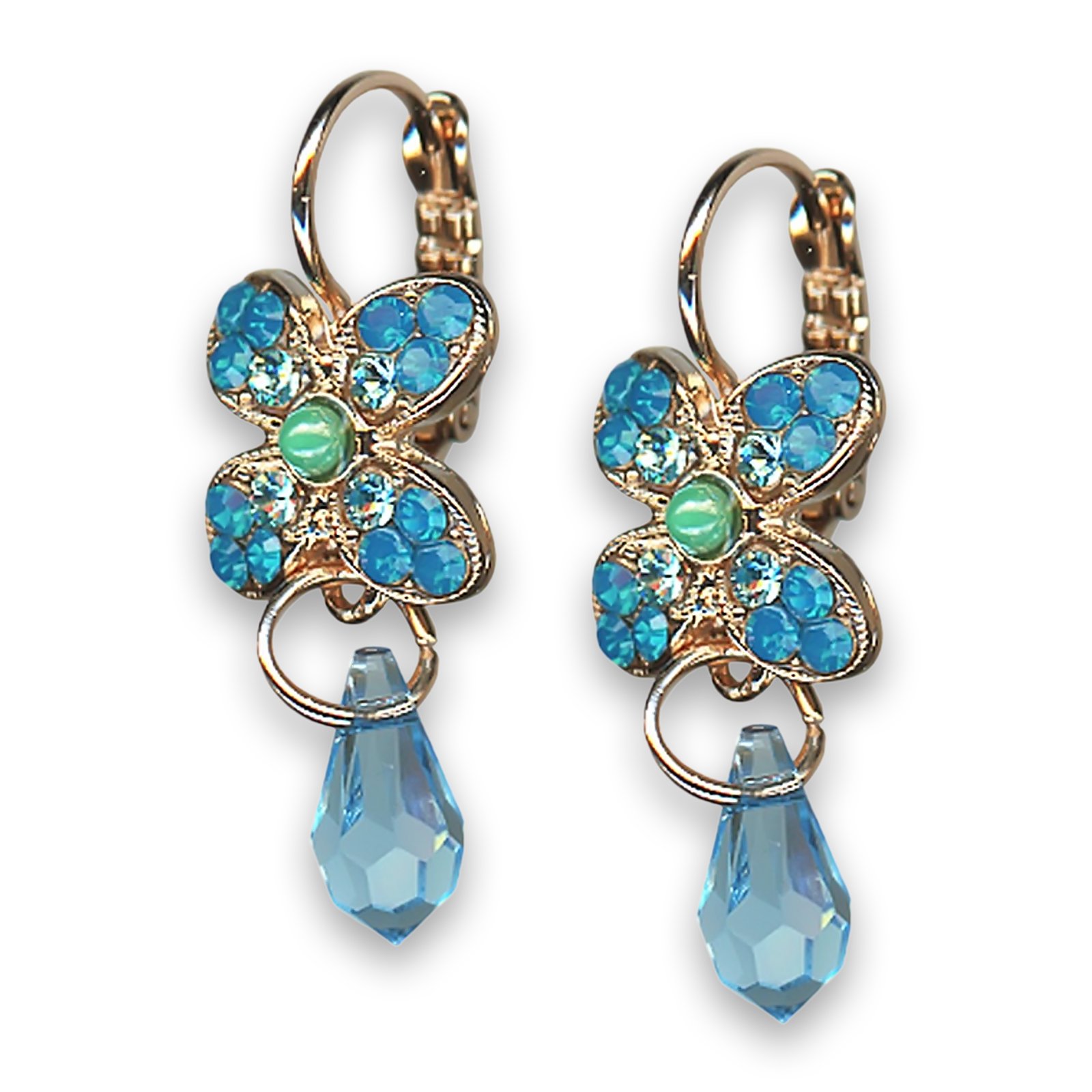 E-1241-1066-RG6 (1) Earrings by Mariana Woman Adorable Blue and Green Swarovski Crystals - Image 1