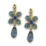 Earrings by Mariana Woman Alluring Sapphire and Indicolite Swarovski Crystals - Image 2