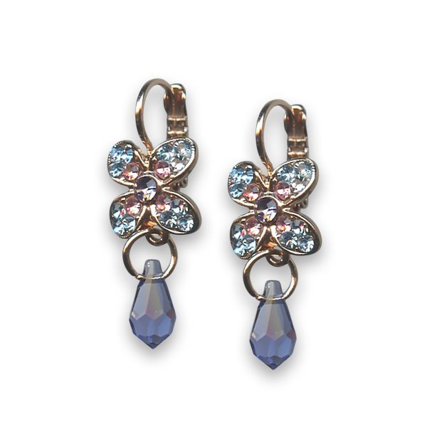 Earrings by Mariana Woman Chic Aquamarine and Rose Swarovski Crystals