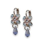 Earrings by Mariana Woman Chic Aquamarine and Rose Swarovski Crystals - Image 2
