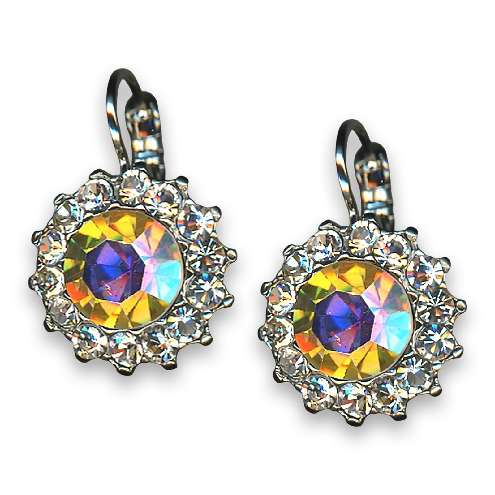 E-1317-0011AB-RO6 (1) Earrings by Mariana Woman Radiant AB and Clear Swarovski Crystals - Image 1