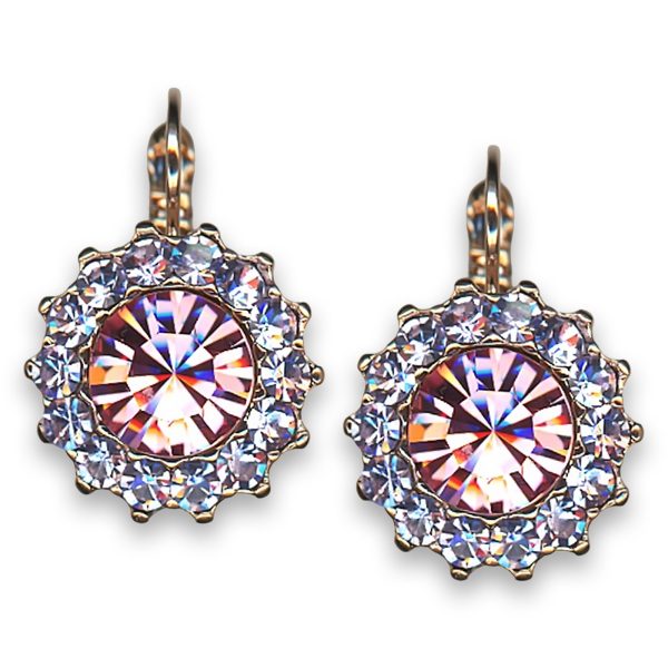 Earrings by Mariana Woman Chic Rose and Violet Swarovski Crystals