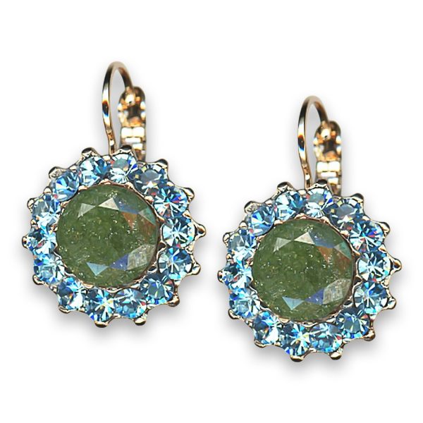 Earrings by Mariana Woman Charming Peridot and Aqua Swarovski Crystals