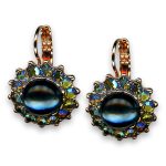 Earrings by Mariana Woman Precious Jet and Vitral Swarovski Crystals - Image 2