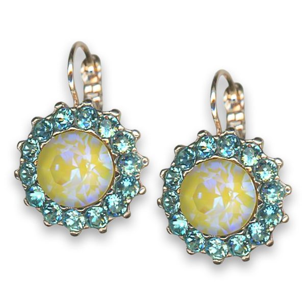 Earrings by Mariana Woman Radiant Sunshine and Aquamarine Swarovski Crystals