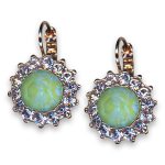 Earrings by Mariana Woman Striking Peridot and Violet Swarovski Crystals - Image 2