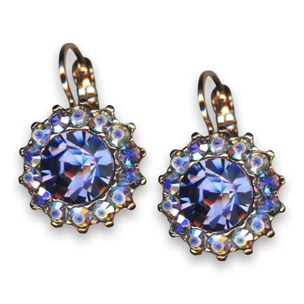 Earrings by Mariana Woman Dazzling Moonlight and Tanzanite Swarovski Crystals
