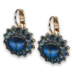 Earrings by Mariana Woman Alluring Abalone Shell Mineral and Montana Swarovski Crystals - Image 3